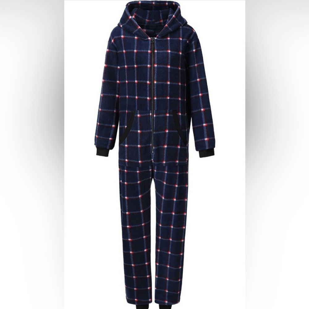 Men's Kidukso Adult Check Onesie Pajamas Comfy Christmas Jumpsuit  Sleepwear